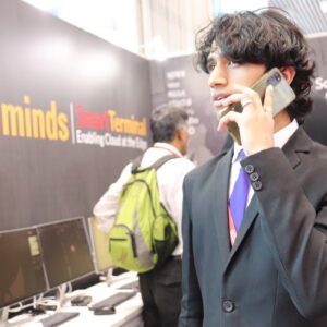 Indian business MBA student talking on phone